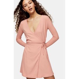 Topshop Seersucker Wrap Minidress